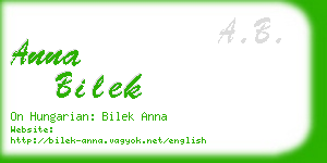 anna bilek business card